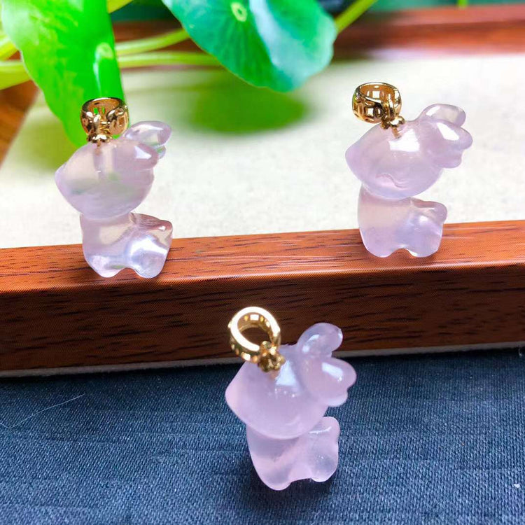 Rose quartz dear pendant