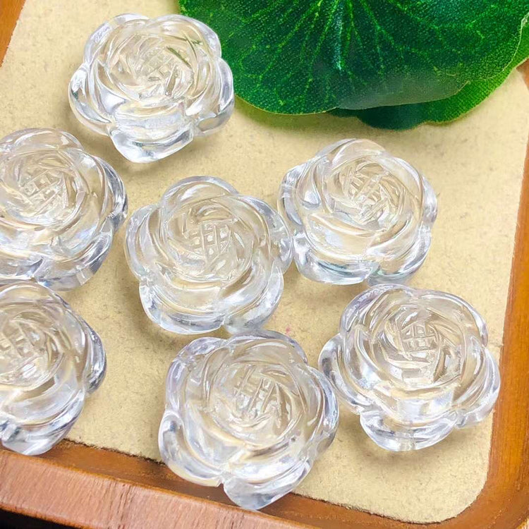 Clear quartz peony flower