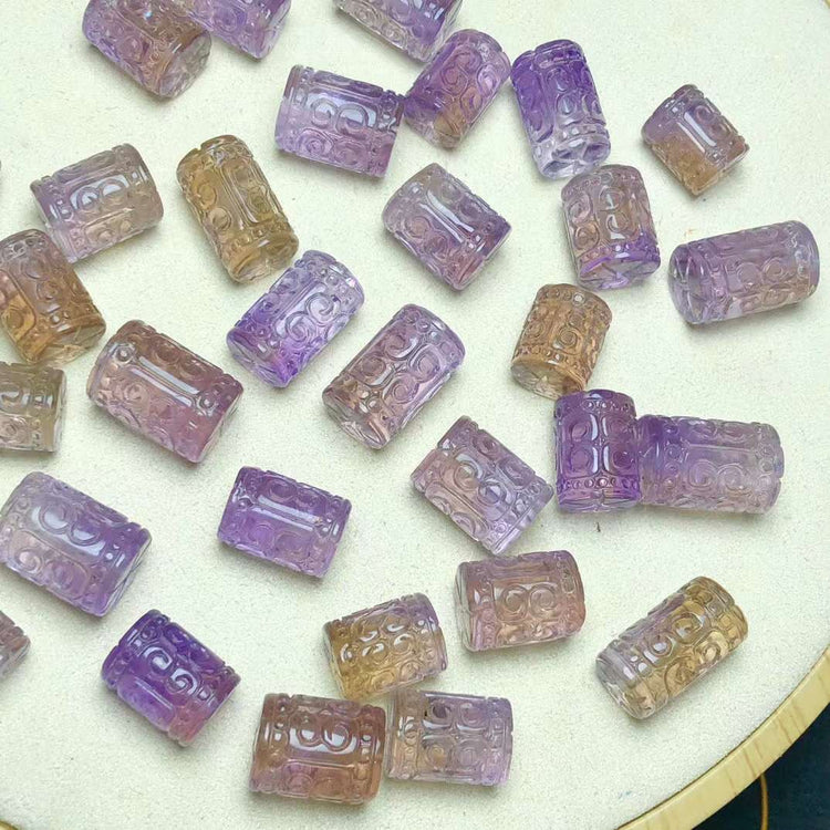 Natural ametrine Bead on the grain bucket