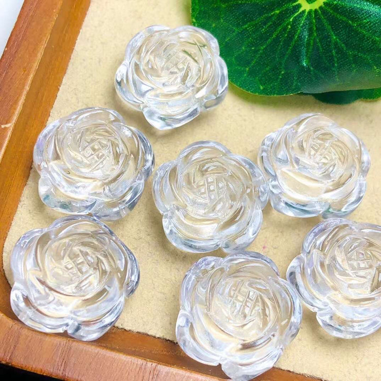 Clear quartz peony flower