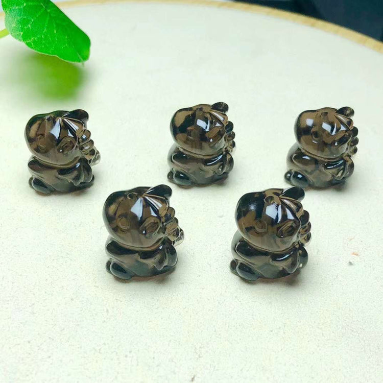 Ice black obsidian dinosaur