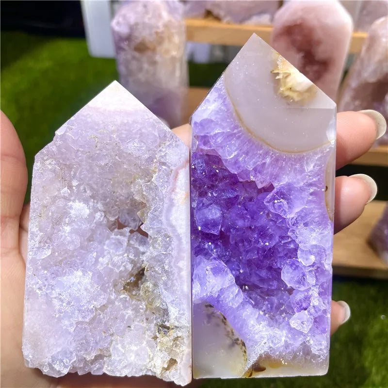 Wholesale Crystal Stone Healing Energy Crystal Pink Amethyst Points Tower for Spiritual Healing